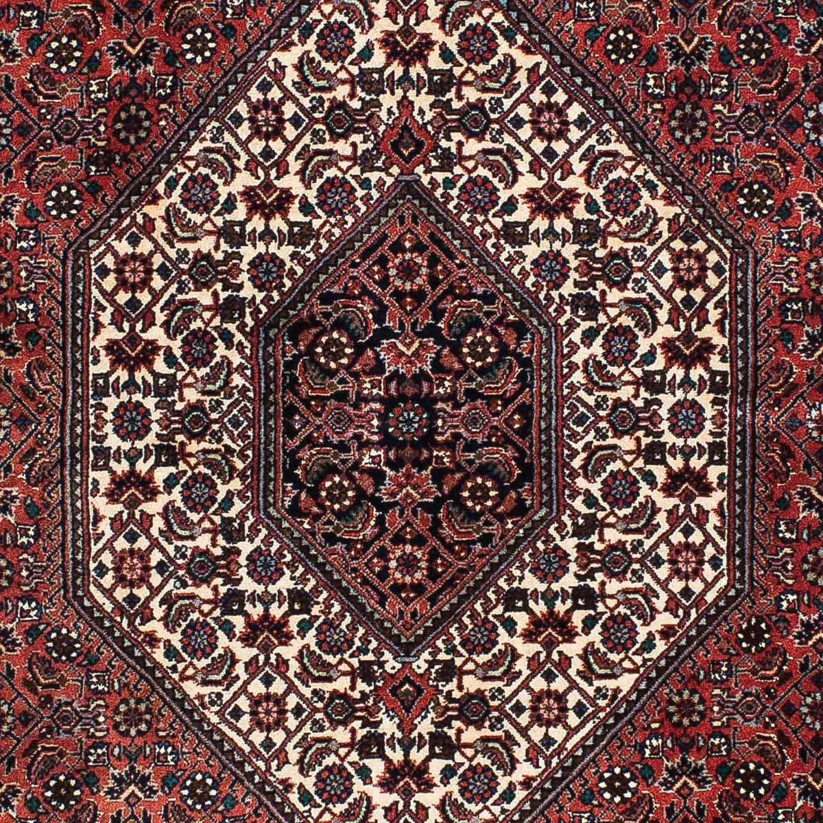 Alfombra de pasillo Alfombra persa - Bidjar - 205 x 102 cm - rojo oscuro