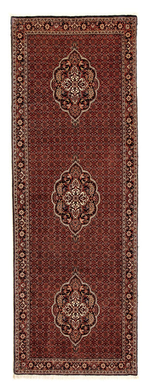 Alfombra de pasillo Alfombra persa - Bidjar - 297 x 102 cm - rojo oscuro