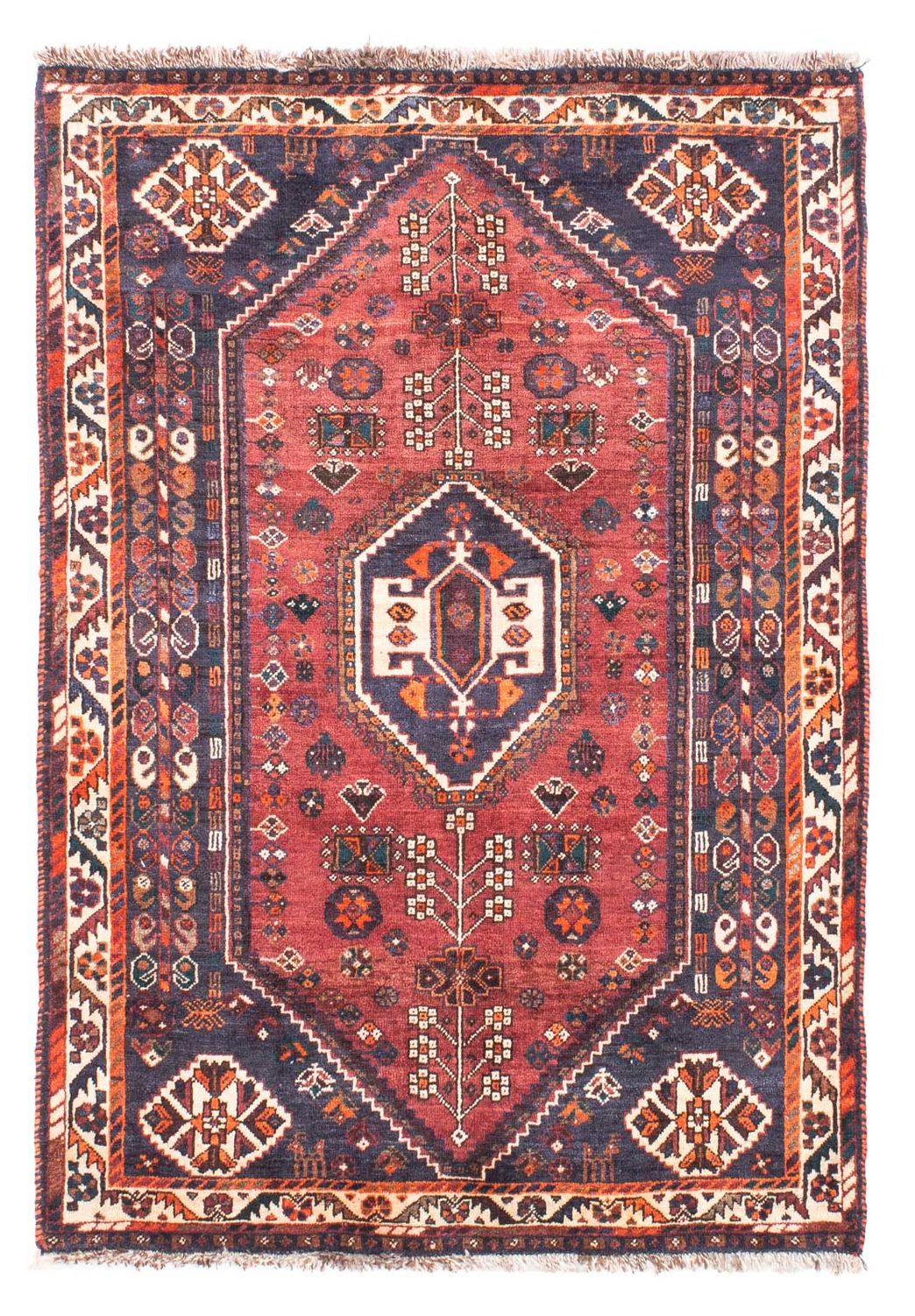 Alfombra persa - Nómada - 152 x 107 cm - rojo oscuro
