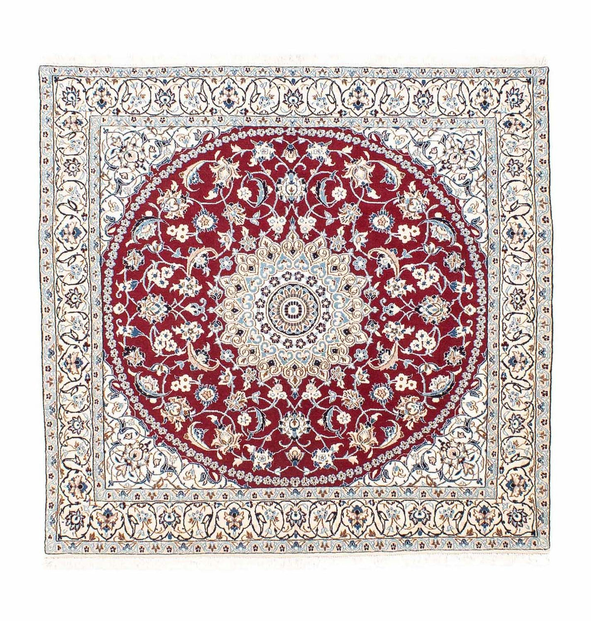 Alfombra Persa - Nain - Real cuadrado  - 160 x 155 cm - rojo oscuro