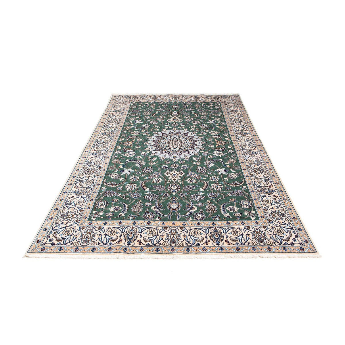 Alfombra Persa - Nain - Real - 254 x 152 cm - verde