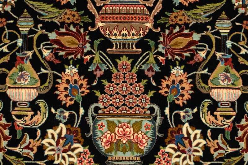 Alfombra persa - Ghom - 156 x 102 cm - negro