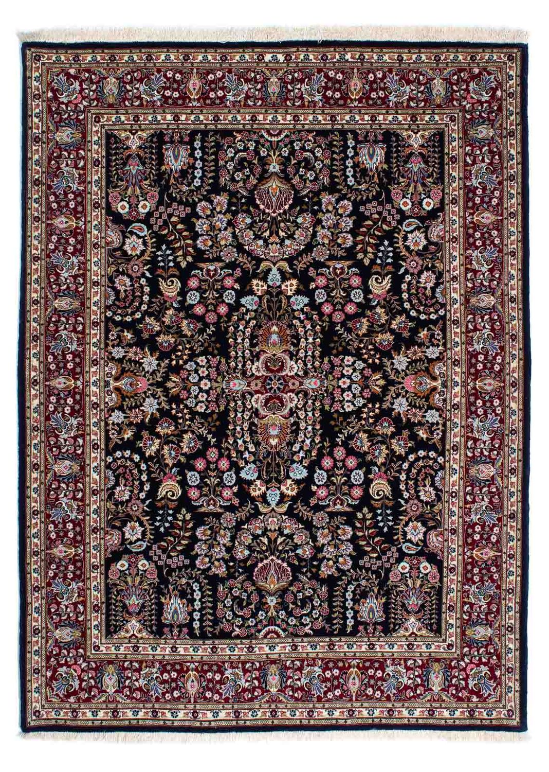 Alfombra persa - Ghom - 193 x 141 cm - azul oscuro