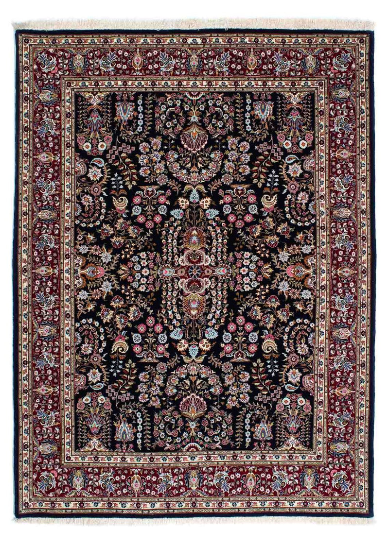 Alfombra persa - Ghom - 193 x 141 cm - azul oscuro