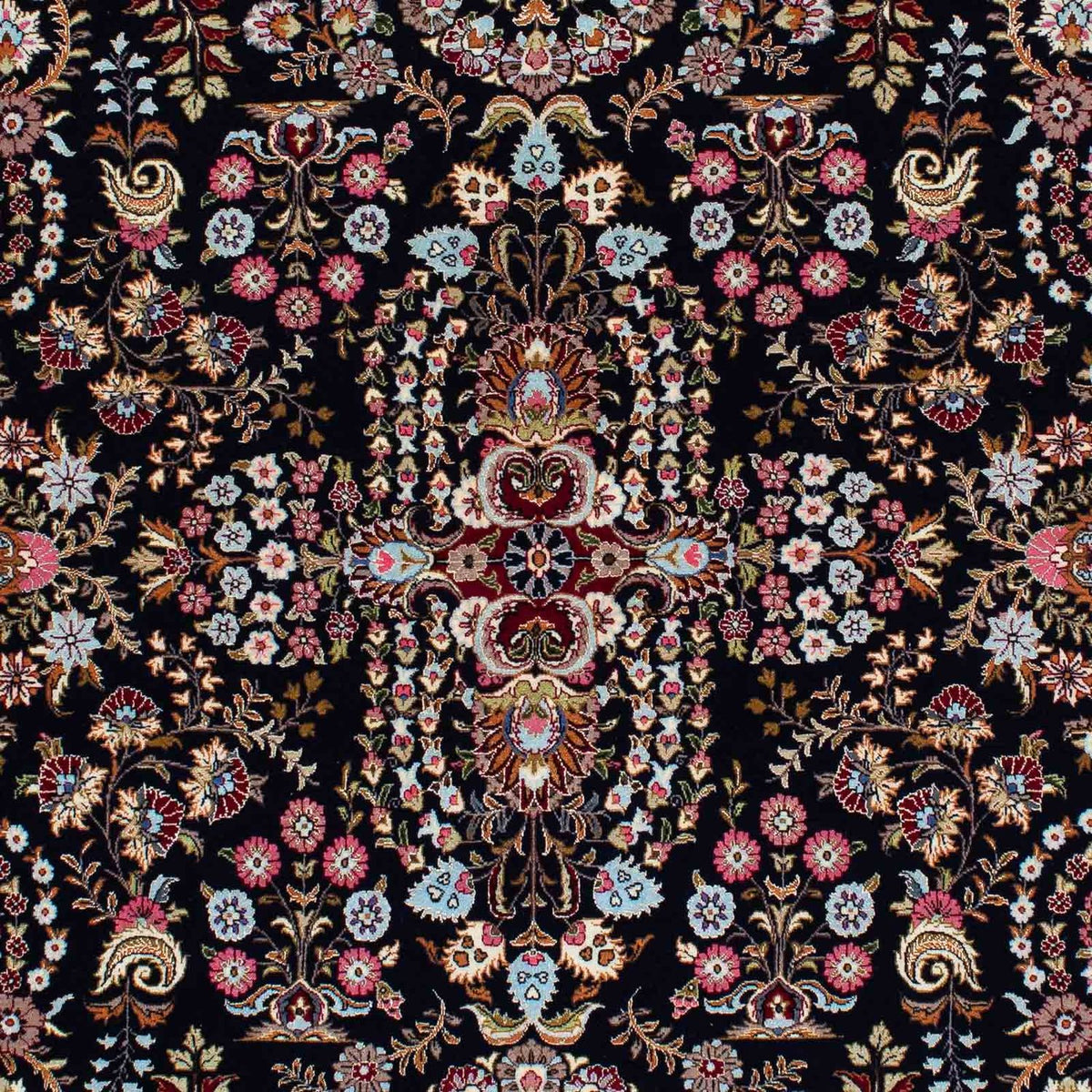 Alfombra persa - Ghom - 193 x 141 cm - azul oscuro