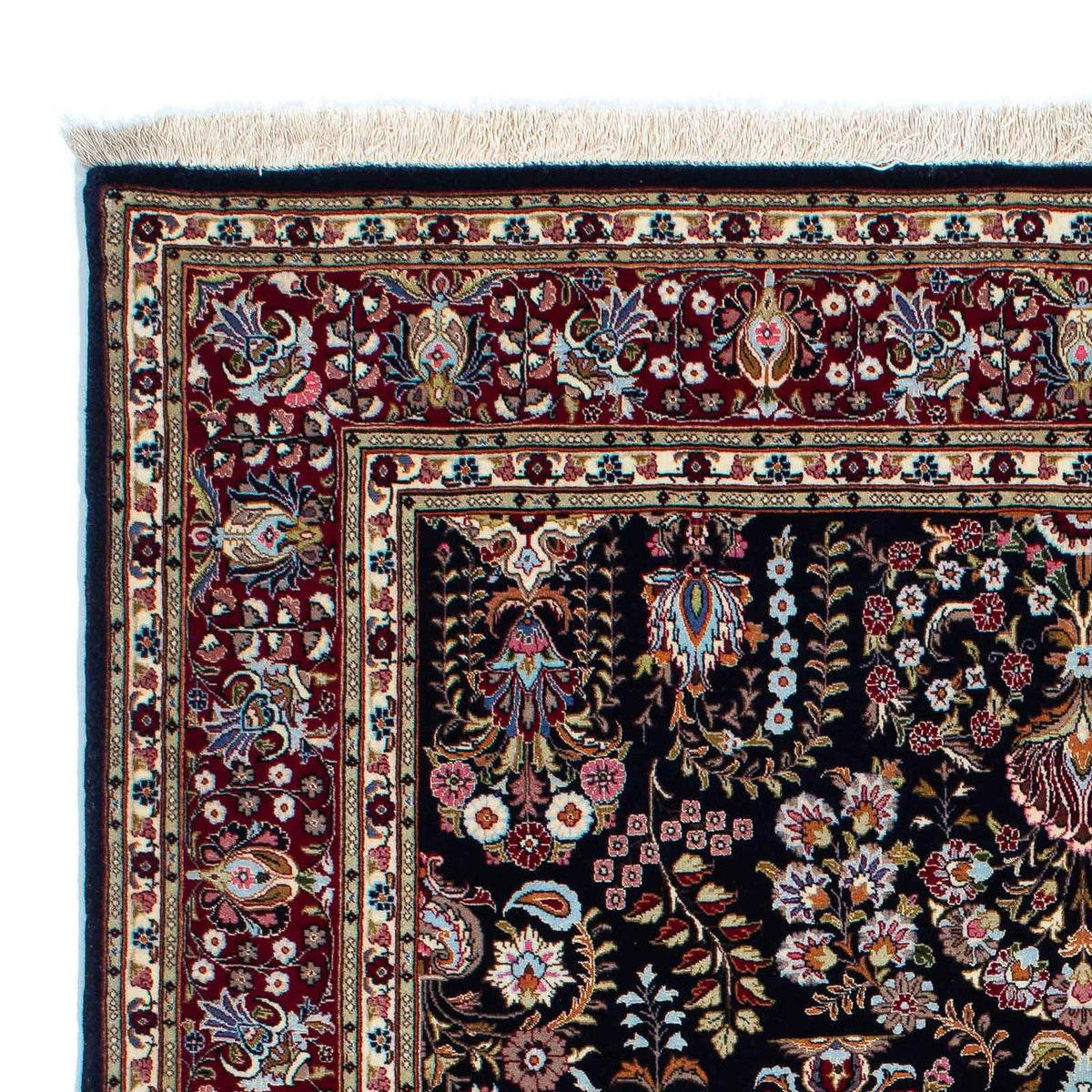 Alfombra persa - Ghom - 193 x 141 cm - azul oscuro