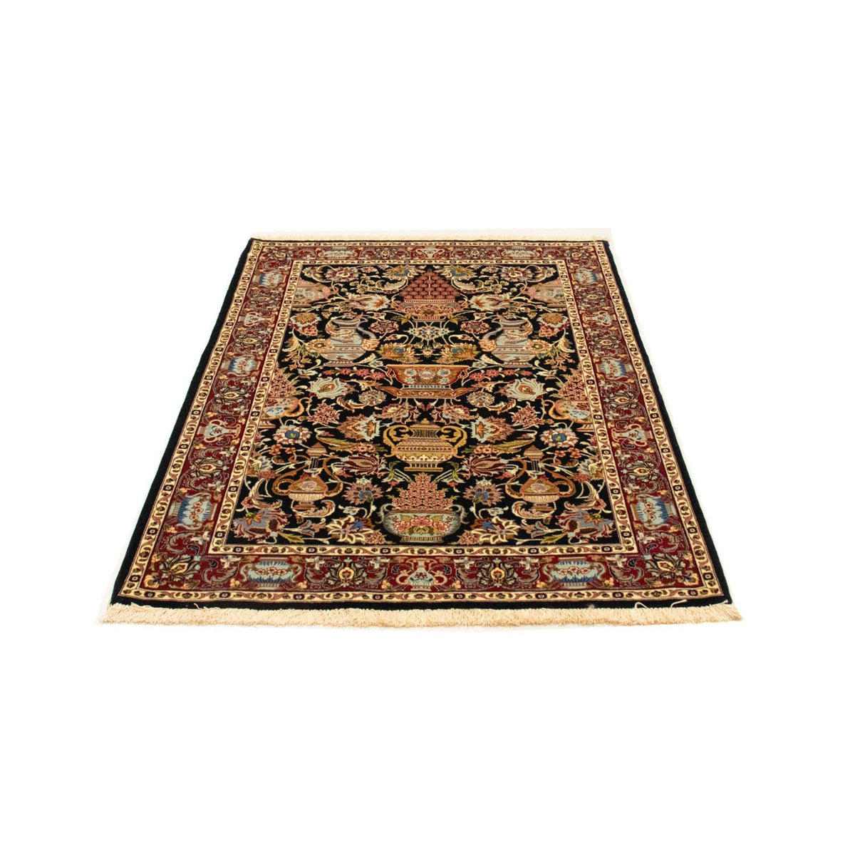Alfombra persa - Ghom - 149 x 101 cm - negro