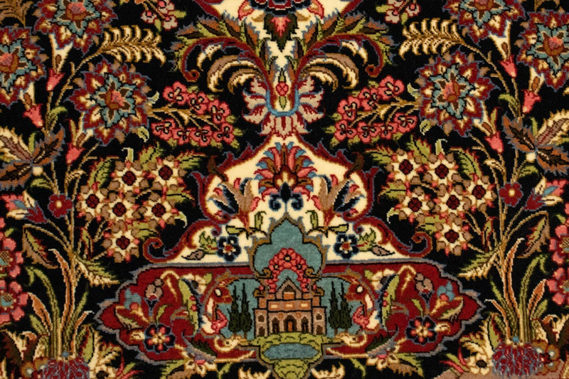 Alfombra persa - Ghom - 162 x 102 cm - negro