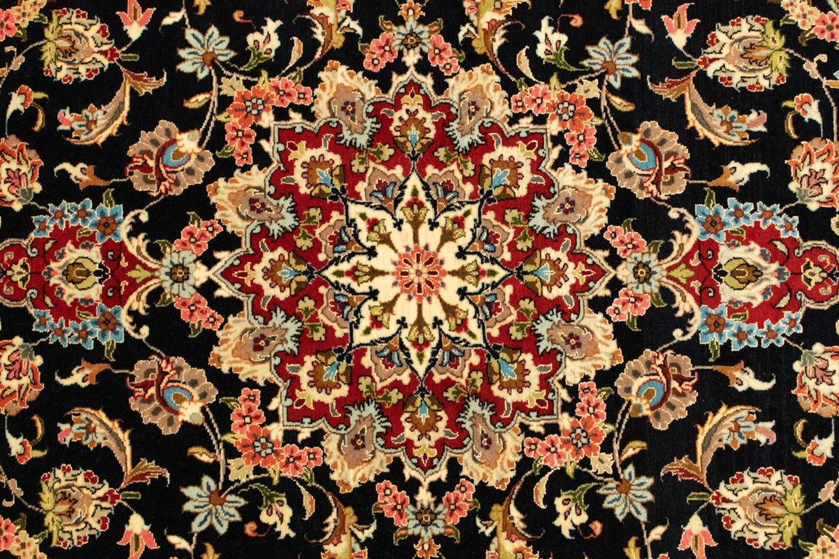 Alfombra persa - Ghom - 162 x 102 cm - azul oscuro