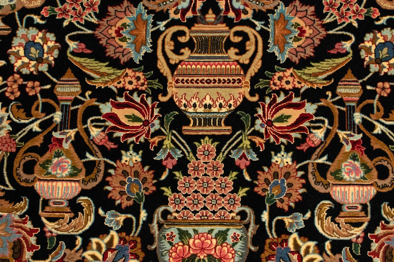 Alfombra persa - Ghom - 148 x 99 cm - negro