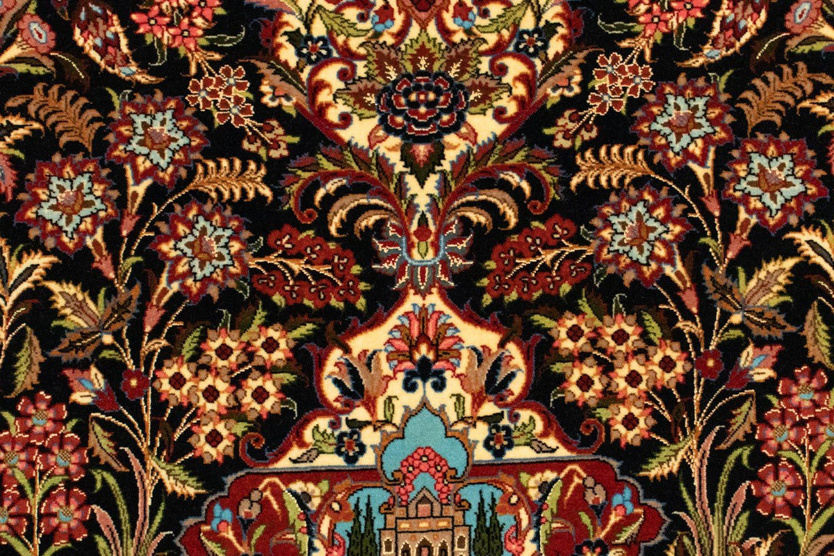 Alfombra persa - Ghom - 156 x 102 cm - negro