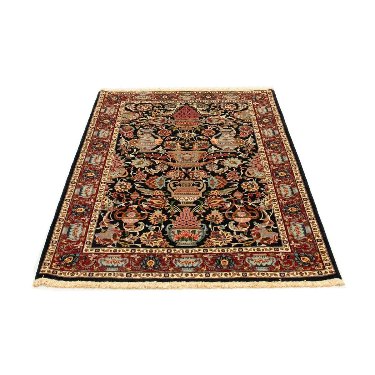 Alfombra persa - Ghom - 161 x 102 cm - negro