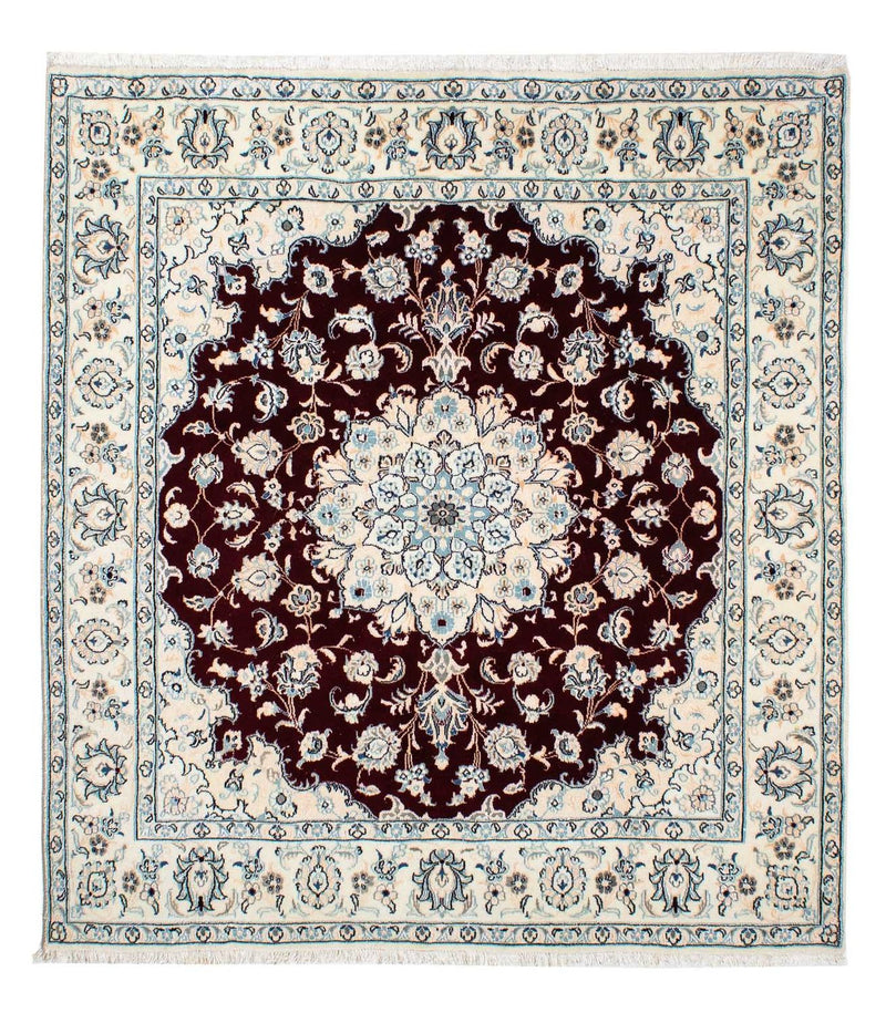 Alfombra Persa - Nain - Real cuadrado  - 156 x 143 cm - rojo oscuro