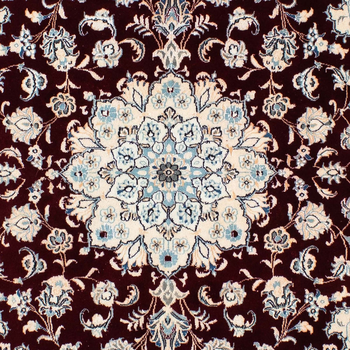 Alfombra Persa - Nain - Real cuadrado  - 156 x 143 cm - rojo oscuro