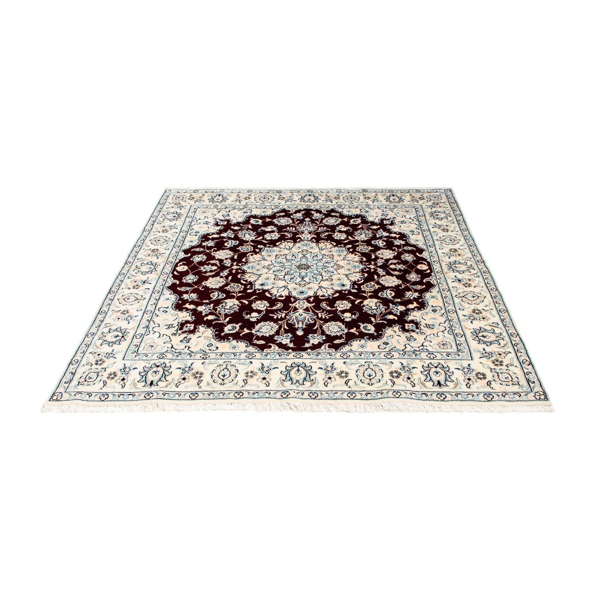 Alfombra Persa - Nain - Real cuadrado  - 156 x 143 cm - rojo oscuro