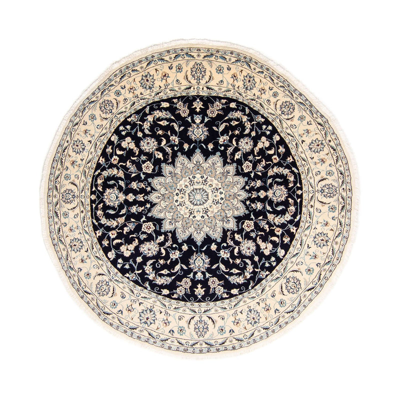 Alfombra persa - Nain redondo  - 250 x 250 cm - azul oscuro
