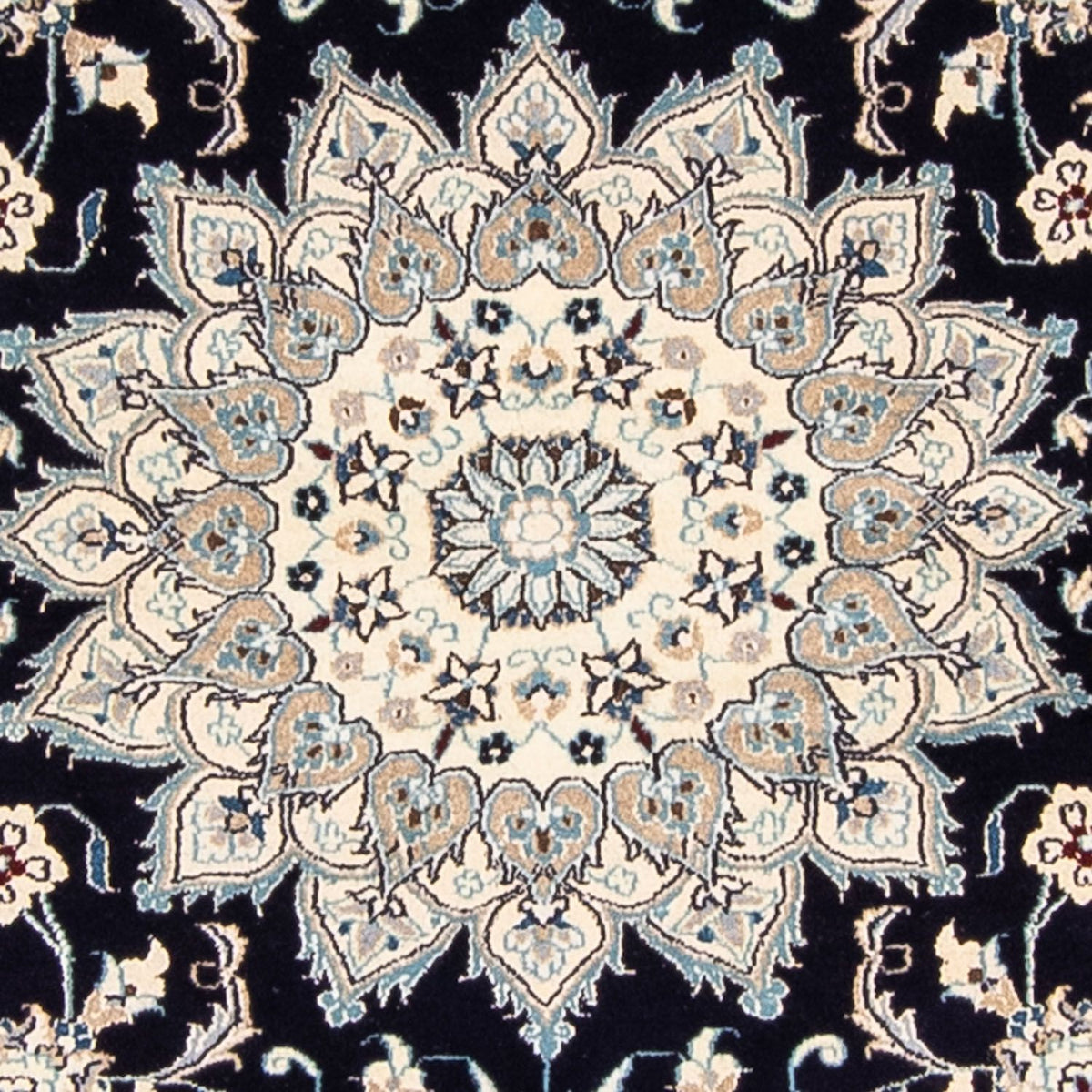 Alfombra persa - Nain redondo  - 250 x 250 cm - azul oscuro
