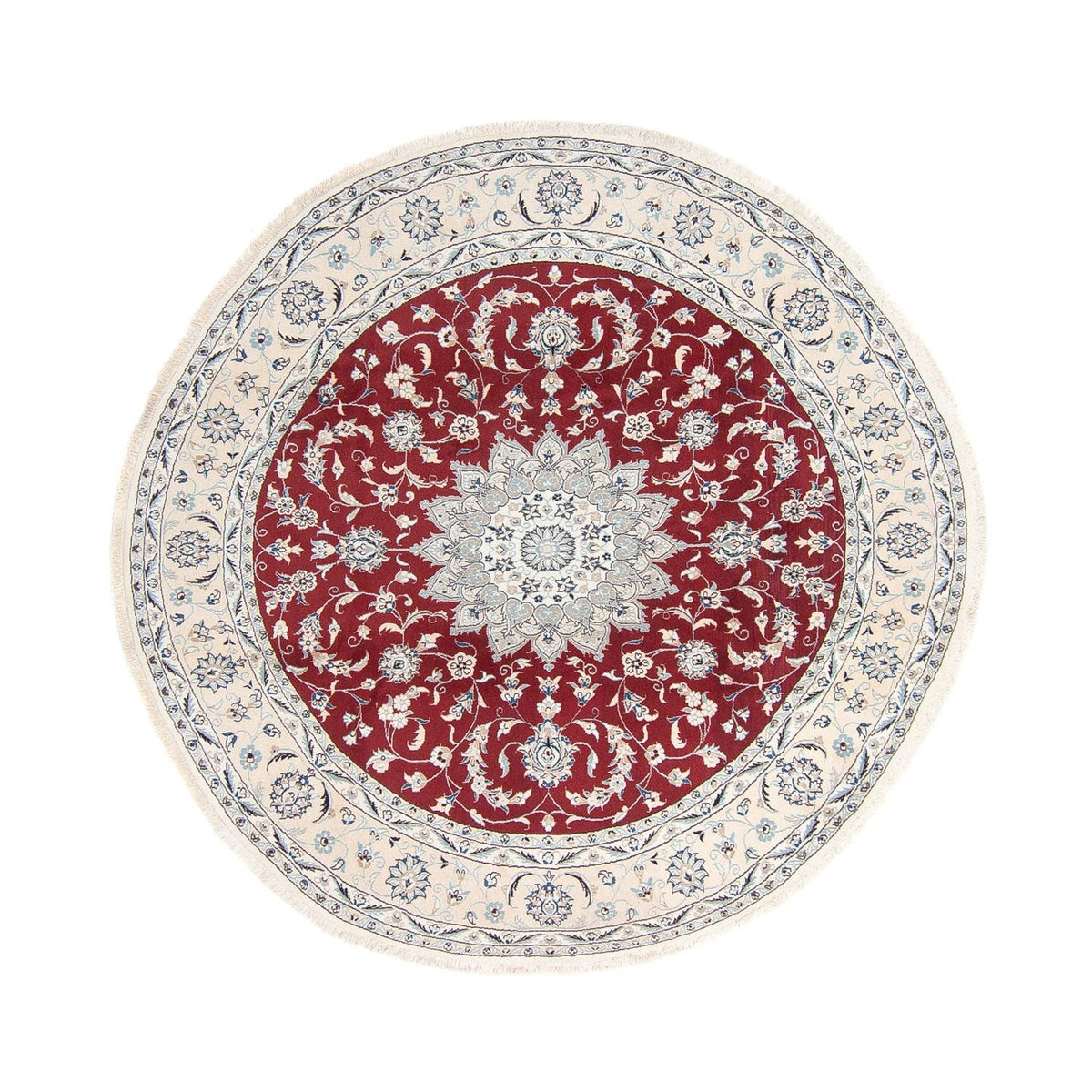 Alfombra persa - Nain redondo  - 250 x 250 cm - rojo oscuro