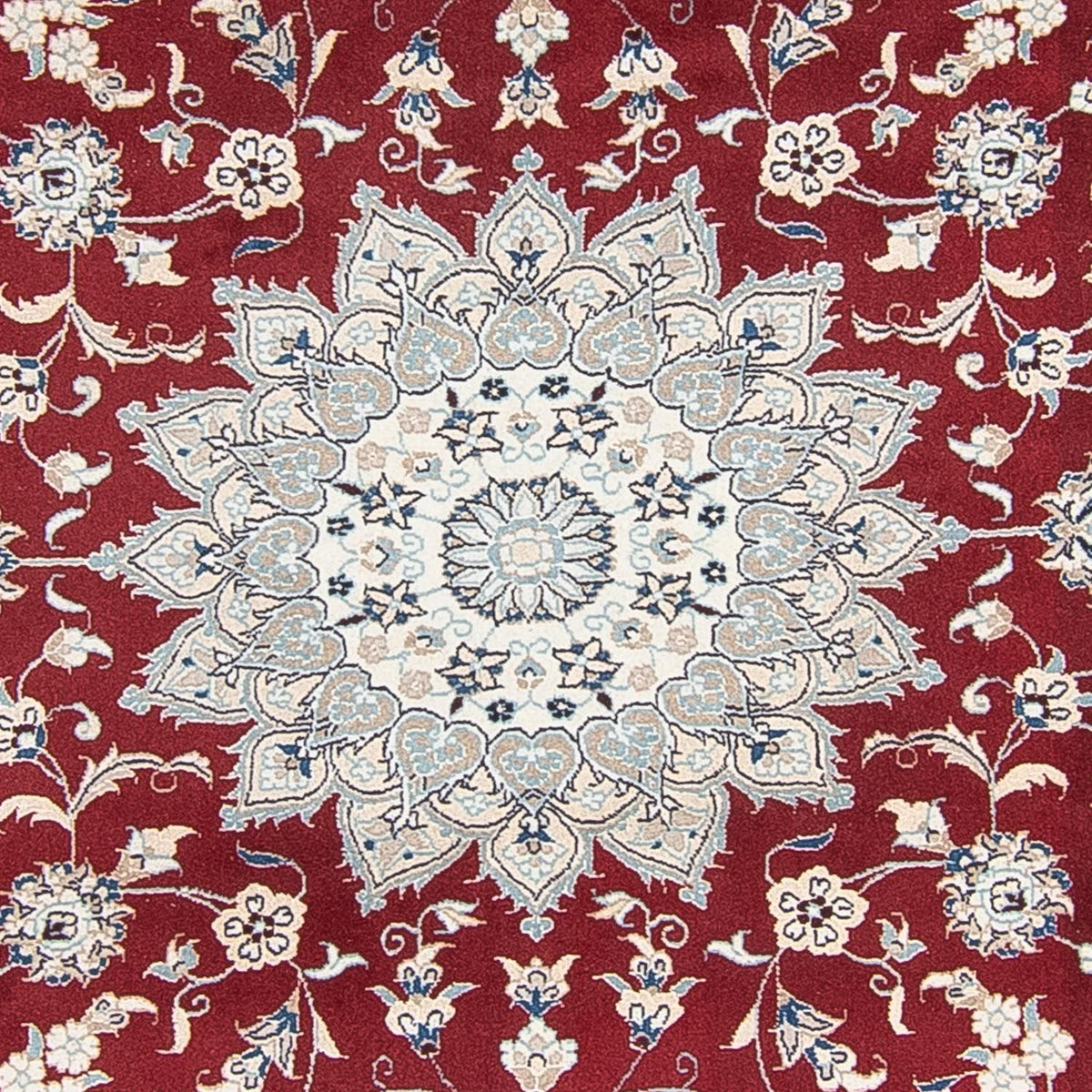 Alfombra persa - Nain redondo  - 250 x 250 cm - rojo oscuro