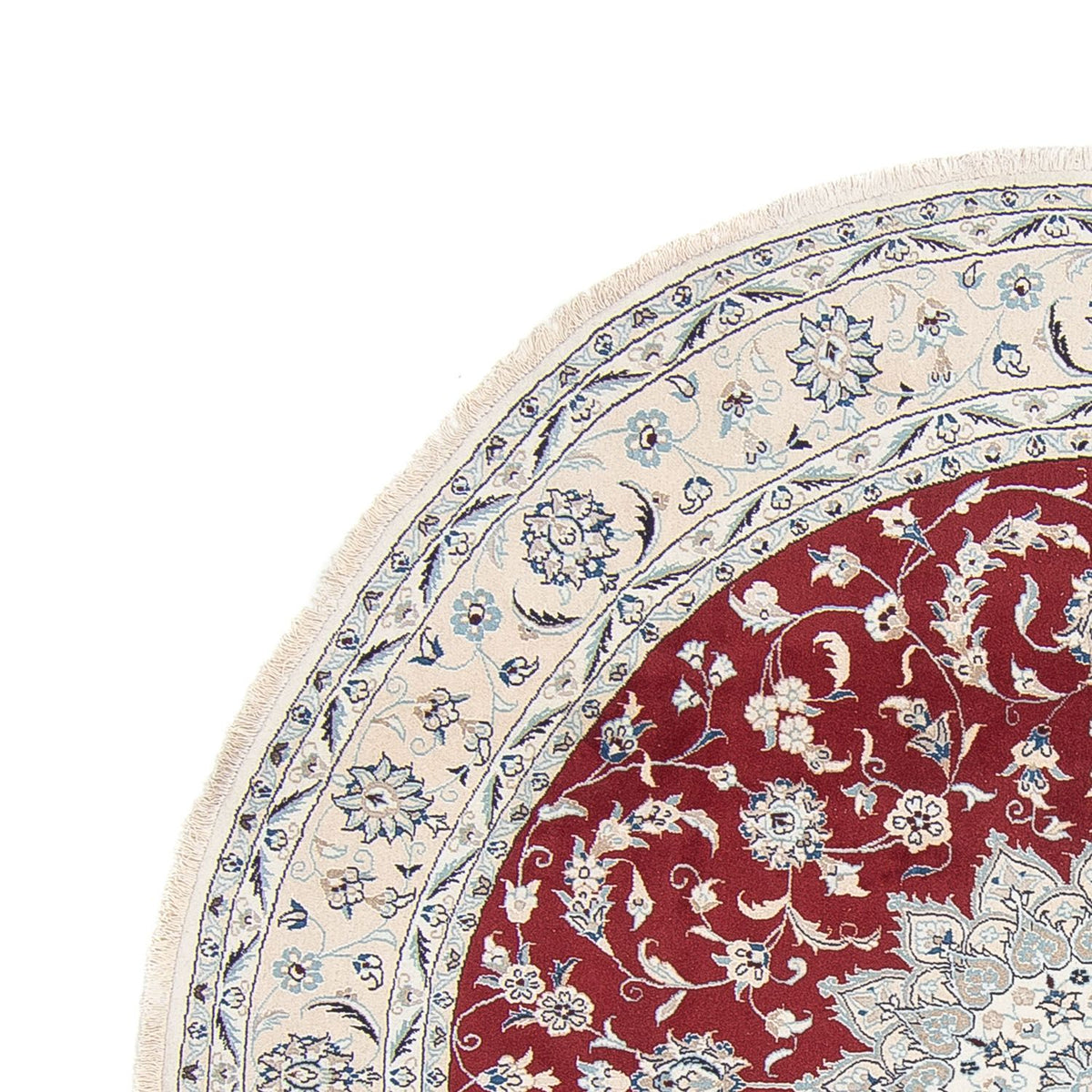 Alfombra persa - Nain redondo  - 250 x 250 cm - rojo oscuro