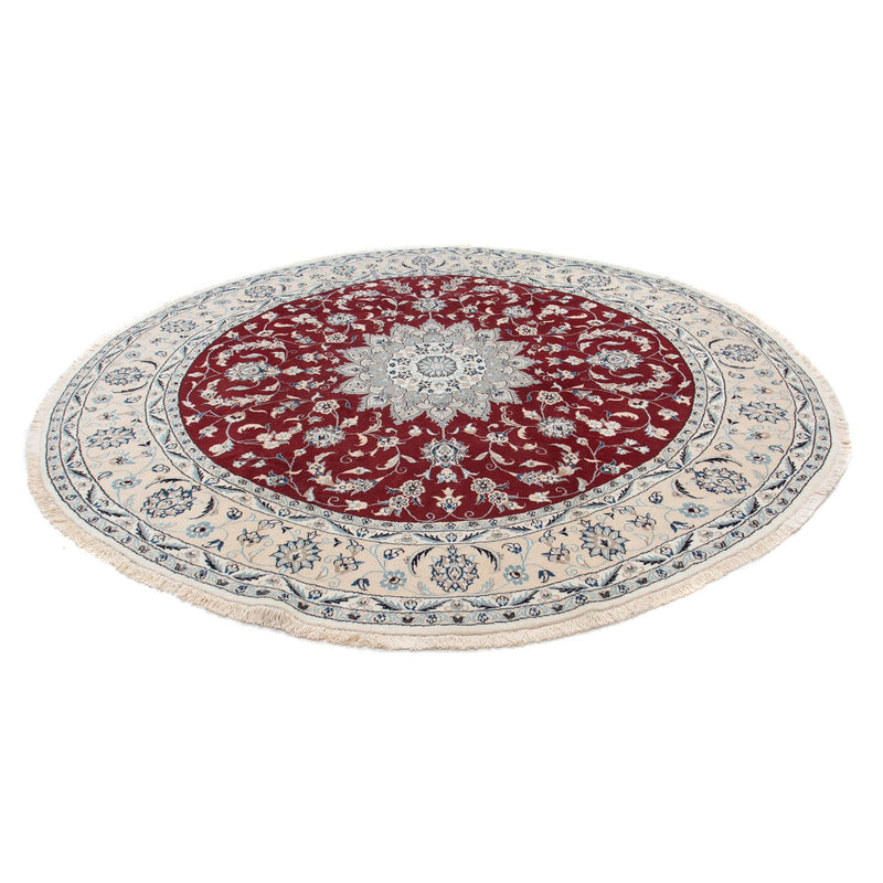 Alfombra persa - Nain redondo  - 250 x 250 cm - rojo oscuro