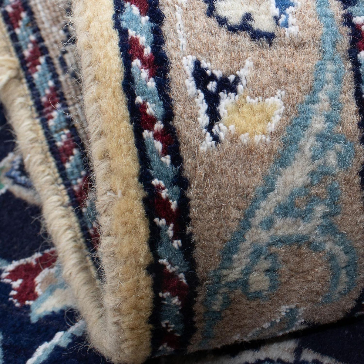 Alfombra persa - Nain - 137 x 83 cm - azul oscuro
