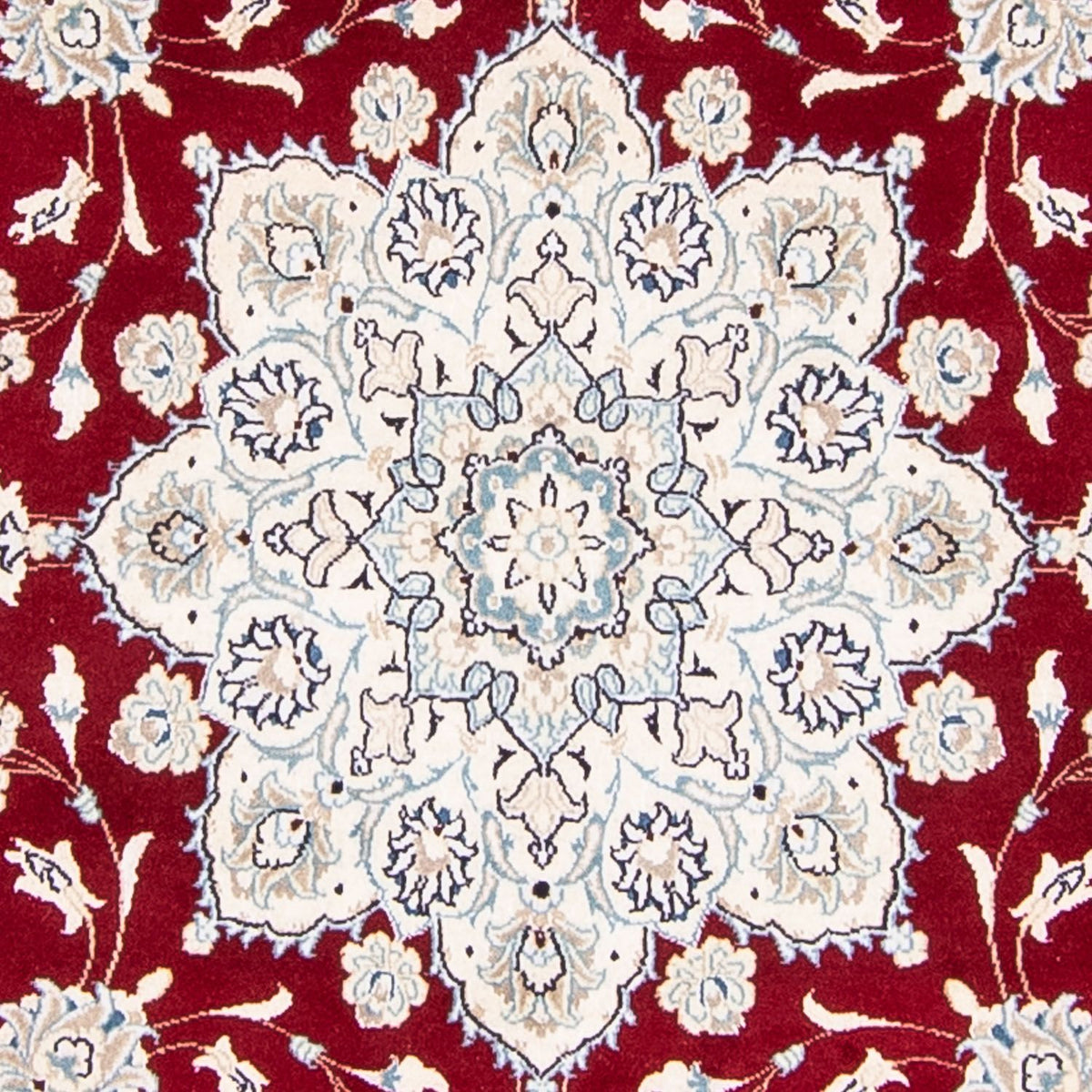 Alfombra persa - Nain redondo  - 245 x 245 cm - rojo oscuro
