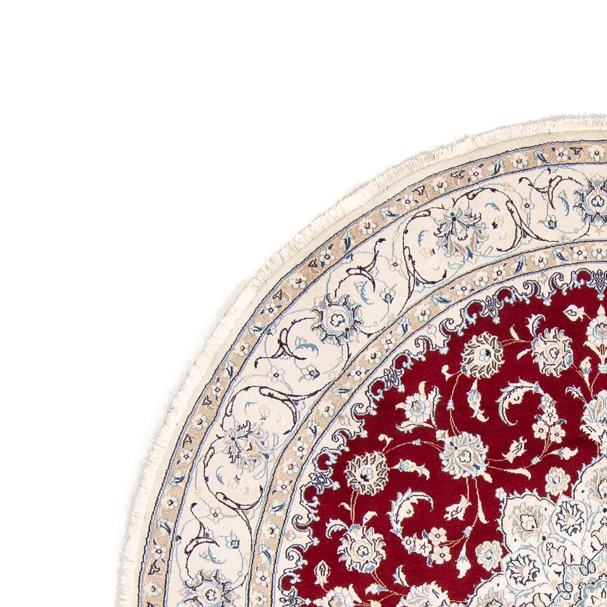 Alfombra persa - Nain redondo  - 245 x 245 cm - rojo oscuro