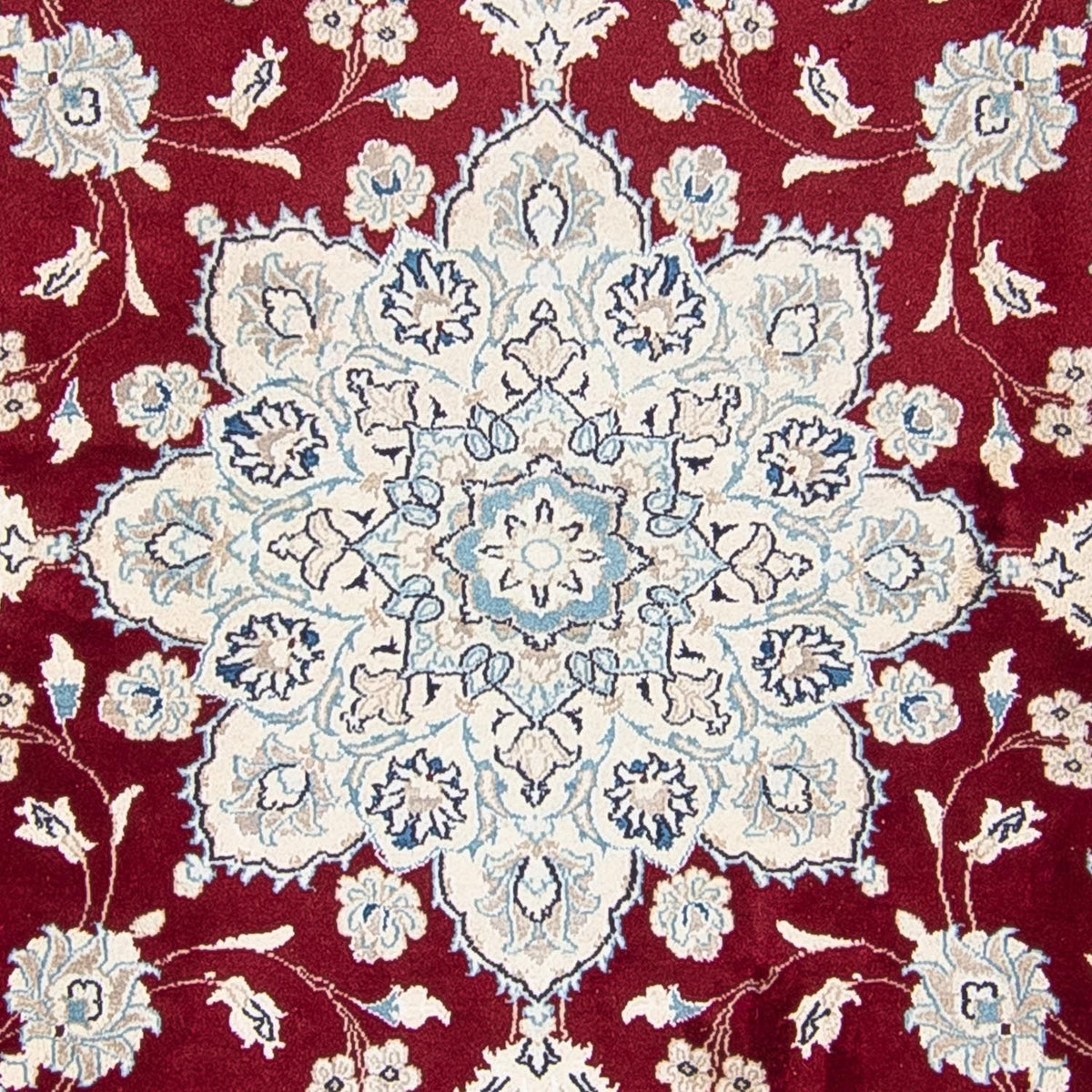 Alfombra persa - Nain redondo  - 245 x 245 cm - rojo oscuro