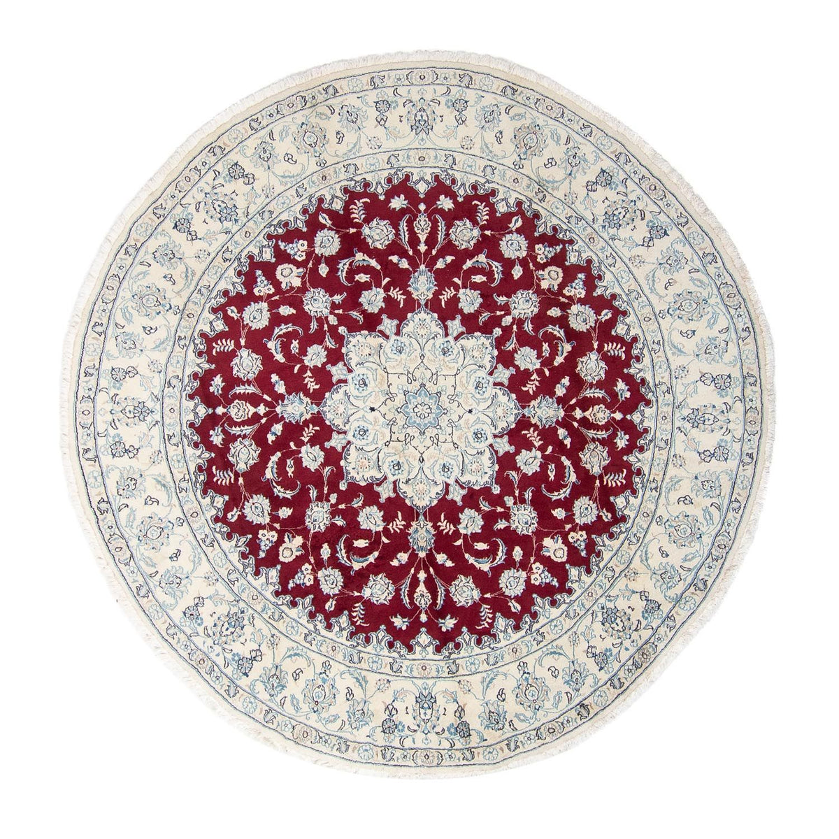 Alfombra persa - Nain redondo  - 290 x 290 cm - rojo oscuro