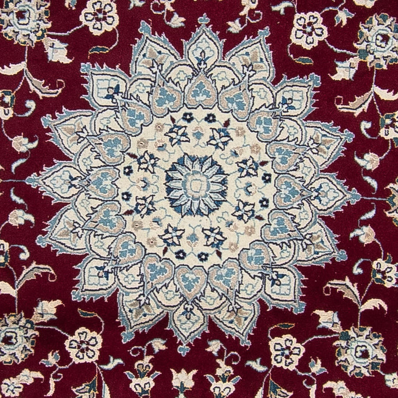 Alfombra persa - Nain redondo  - 252 x 252 cm - rojo oscuro