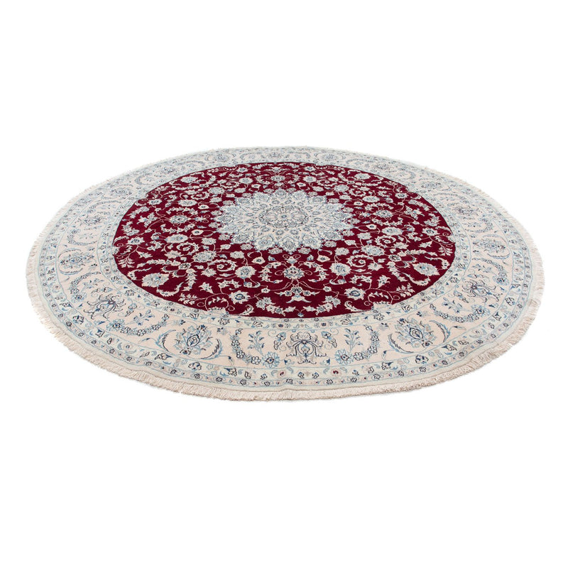 Alfombra persa - Nain redondo  - 295 x 295 cm - rojo oscuro