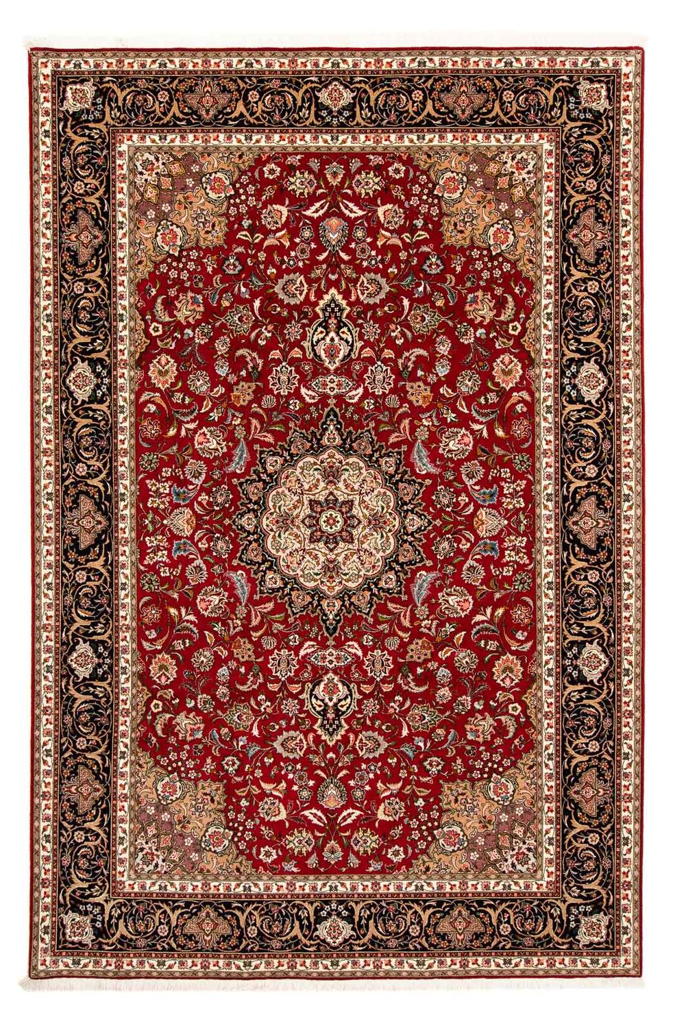 Alfombra Persa - Tabriz - Real - 316 x 206 cm - rojo oscuro