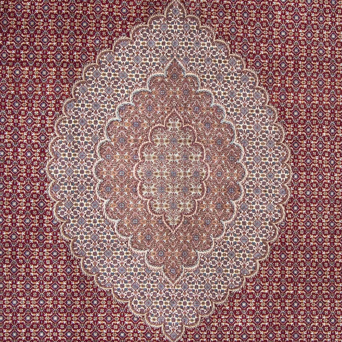 Alfombra persa - Tabriz - 300 x 198 cm - rojo oscuro