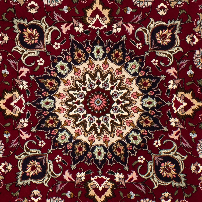 Alfombra Persa - Tabriz - Real redondo  - 150 x 150 cm - rojo oscuro