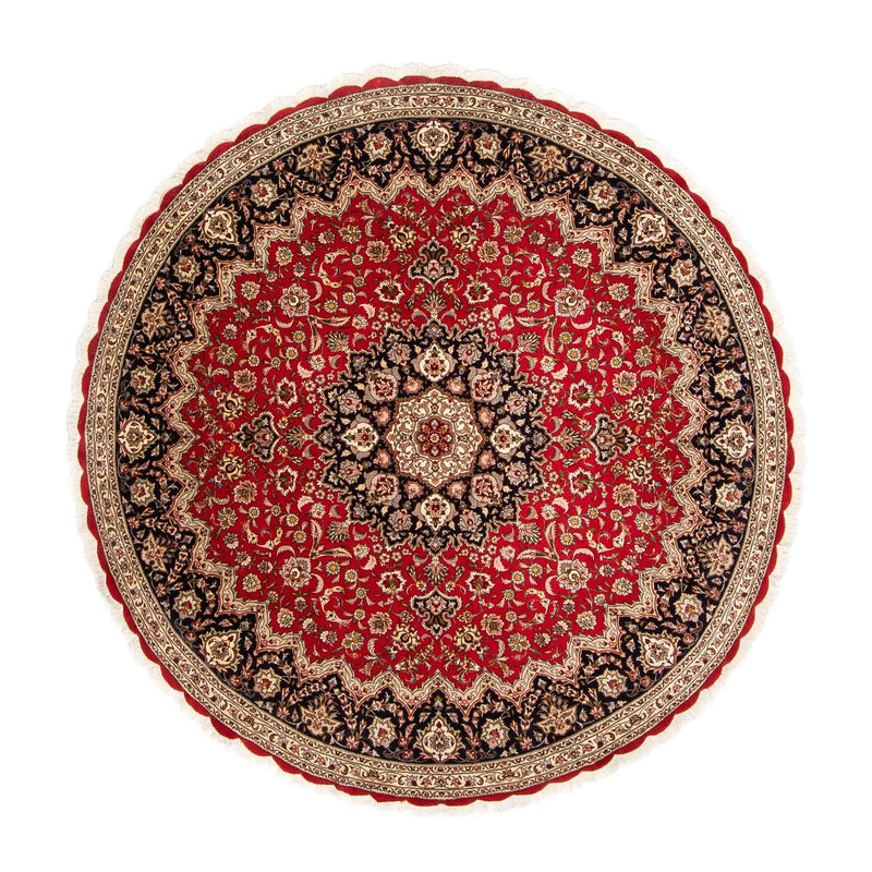 Alfombra Persa - Tabriz - Real redondo  - 253 x 253 cm - rojo oscuro