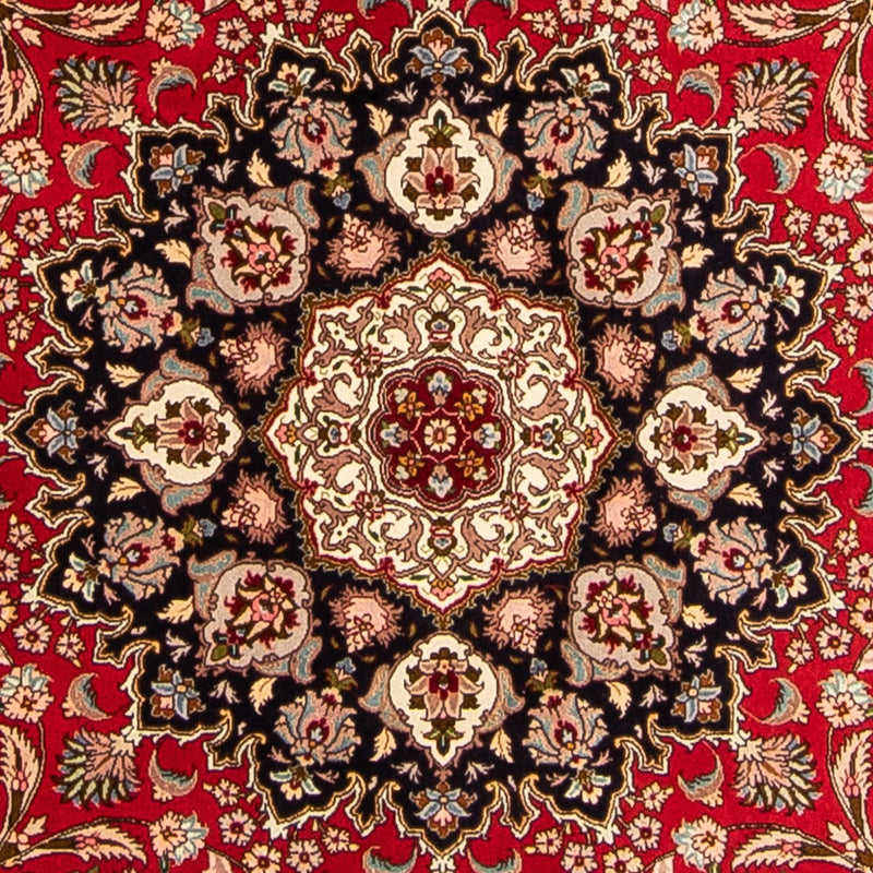 Alfombra Persa - Tabriz - Real redondo  - 253 x 253 cm - rojo oscuro