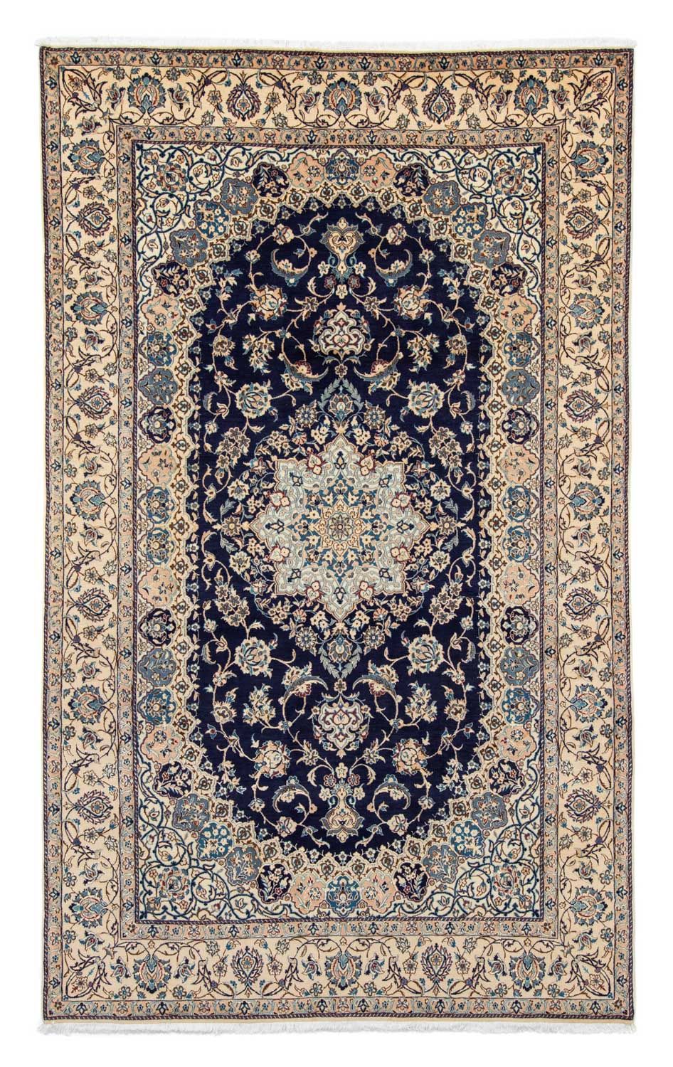 Alfombra Persa - Nain - Real - 308 x 197 cm - azul oscuro
