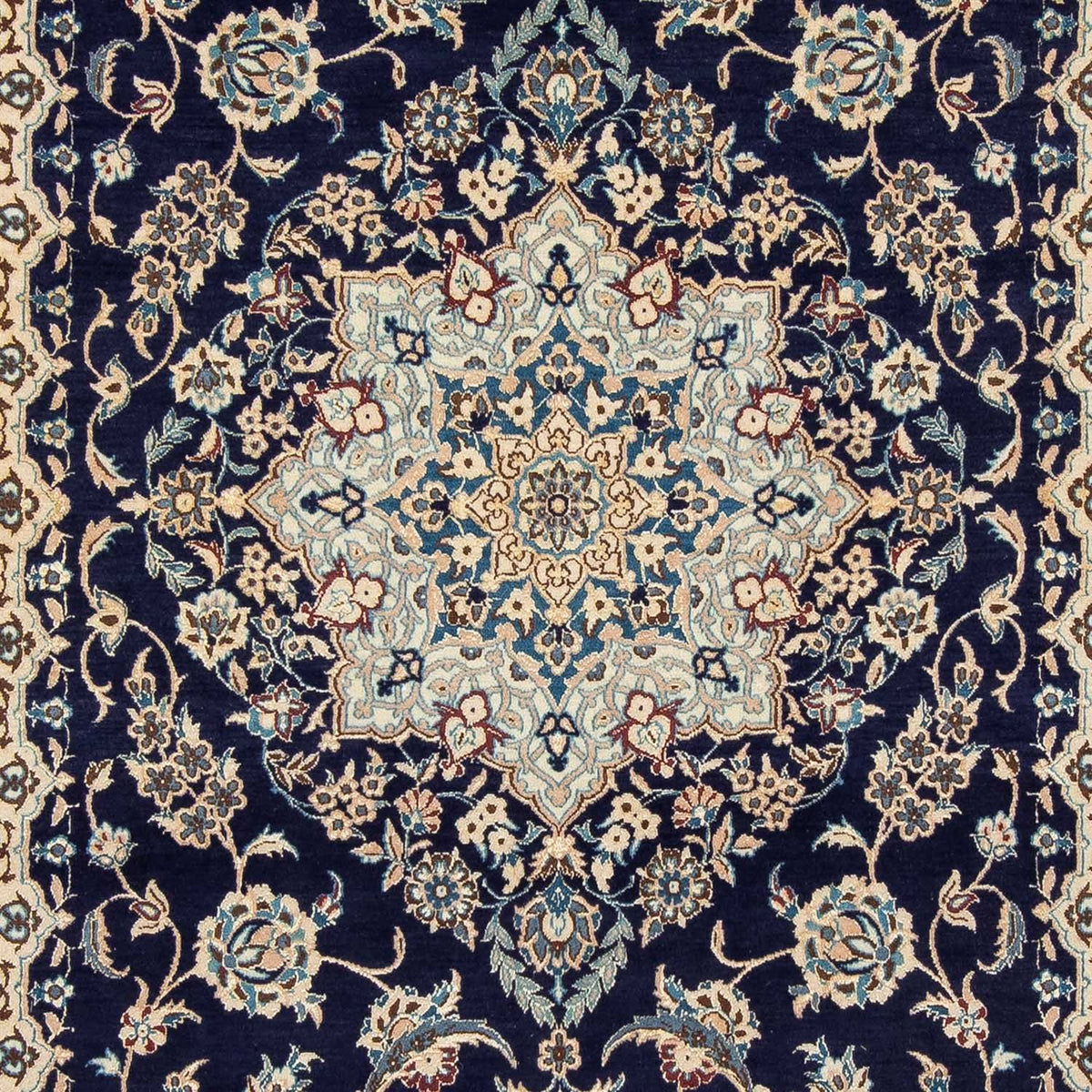 Alfombra Persa - Nain - Real - 308 x 197 cm - azul oscuro