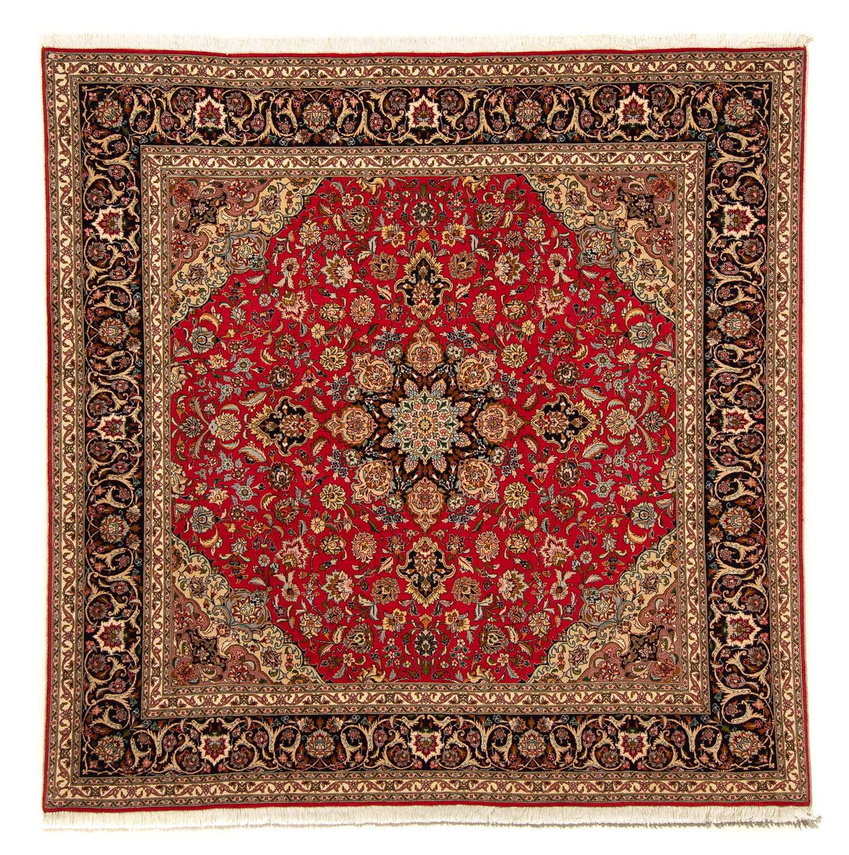 Alfombra Persa - Tabriz - Real cuadrado  - 204 x 203 cm - rojo