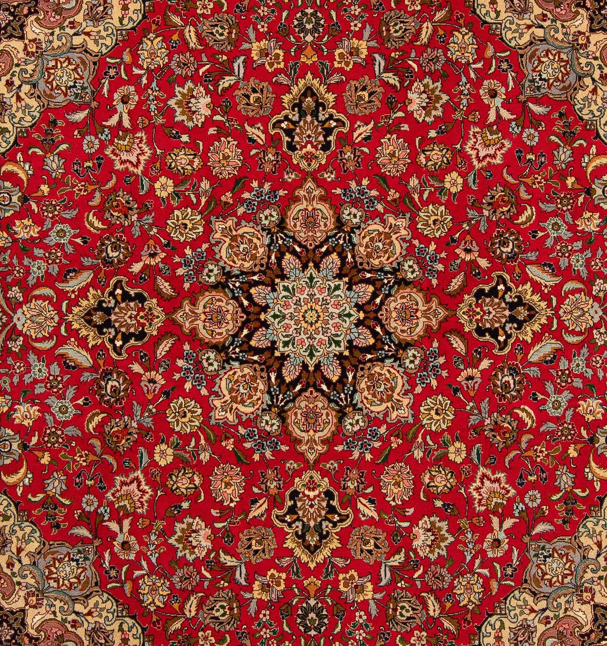 Alfombra Persa - Tabriz - Real cuadrado  - 204 x 203 cm - rojo