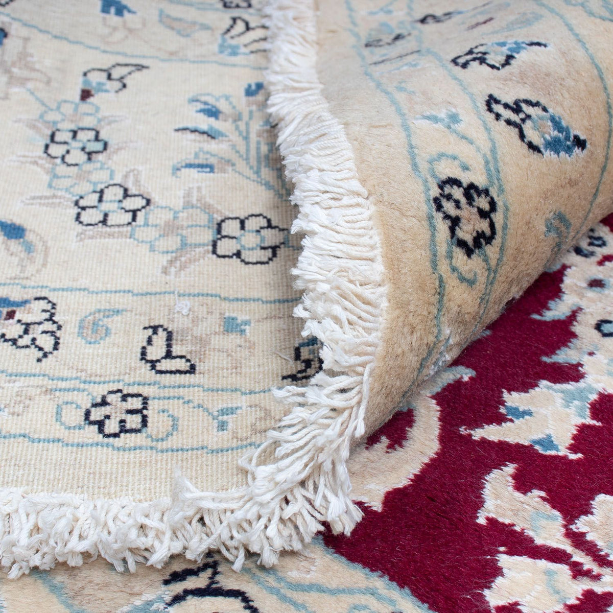 Alfombra persa - Nain redondo  - 295 x 295 cm - rojo oscuro