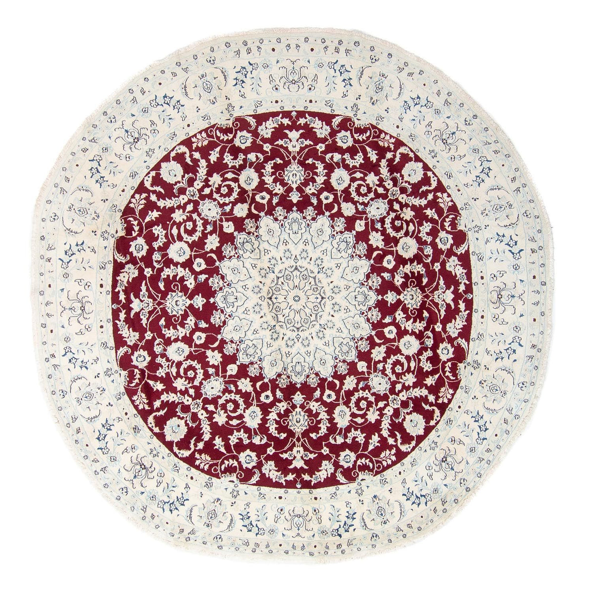 Alfombra persa - Nain redondo  - 300 x 300 cm - rojo oscuro