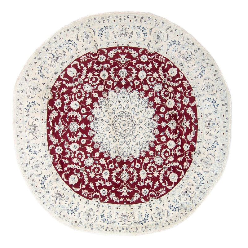 Alfombra persa - Nain redondo  - 300 x 300 cm - rojo oscuro