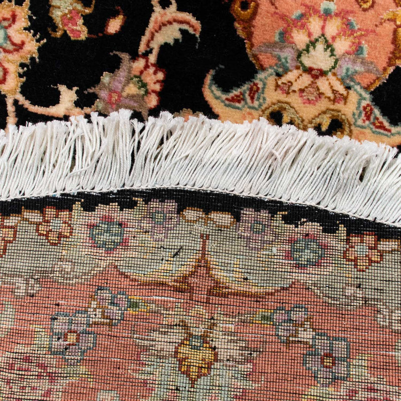 Alfombra Persa - Tabriz - Real redondo  - 100 x 100 cm - azul oscuro