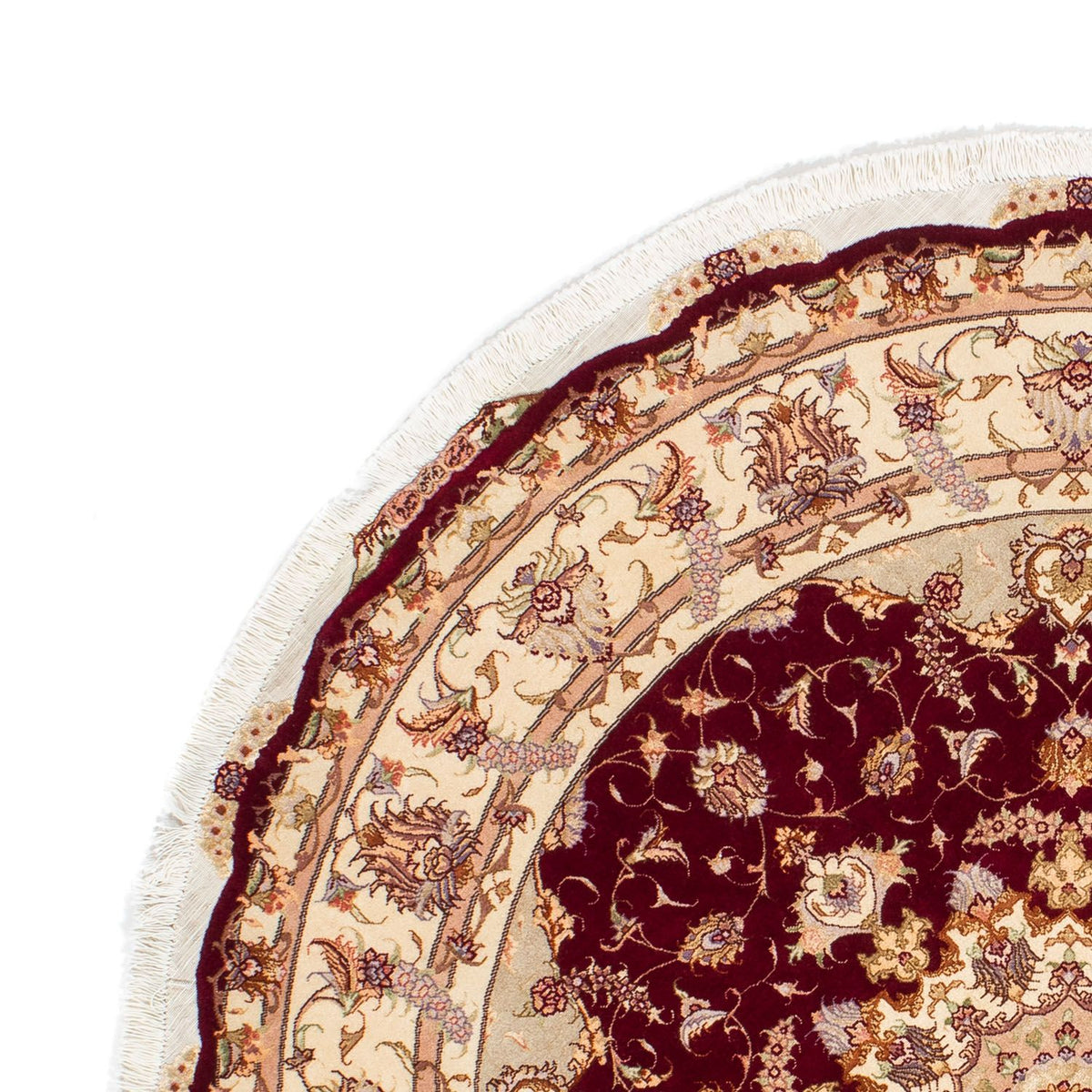 Alfombra Persa - Tabriz - Real redondo - 155 x 155 cm - rojo oscuro