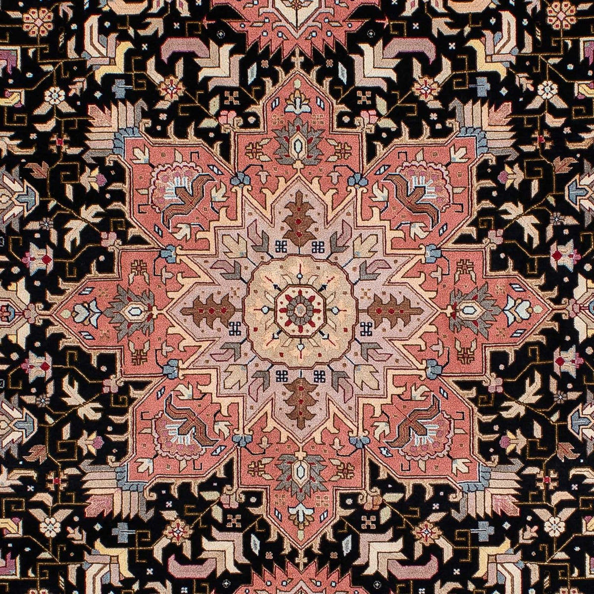 Alfombra Persa - Tabriz - Real - 196 x 152 cm - azul oscuro