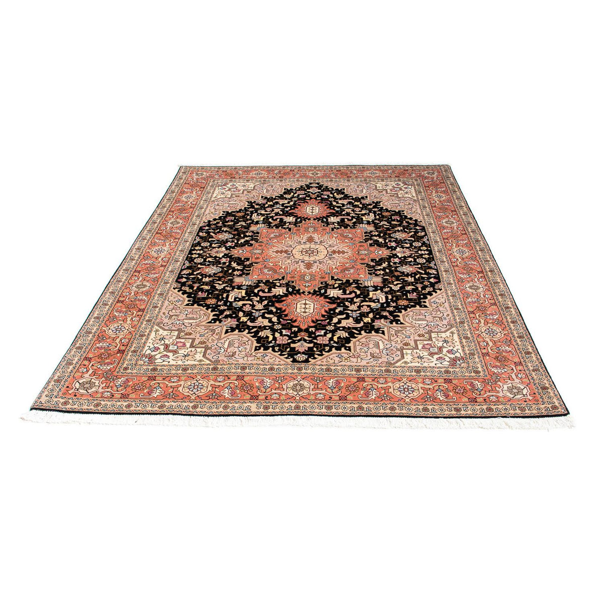 Alfombra Persa - Tabriz - Real - 196 x 152 cm - azul oscuro