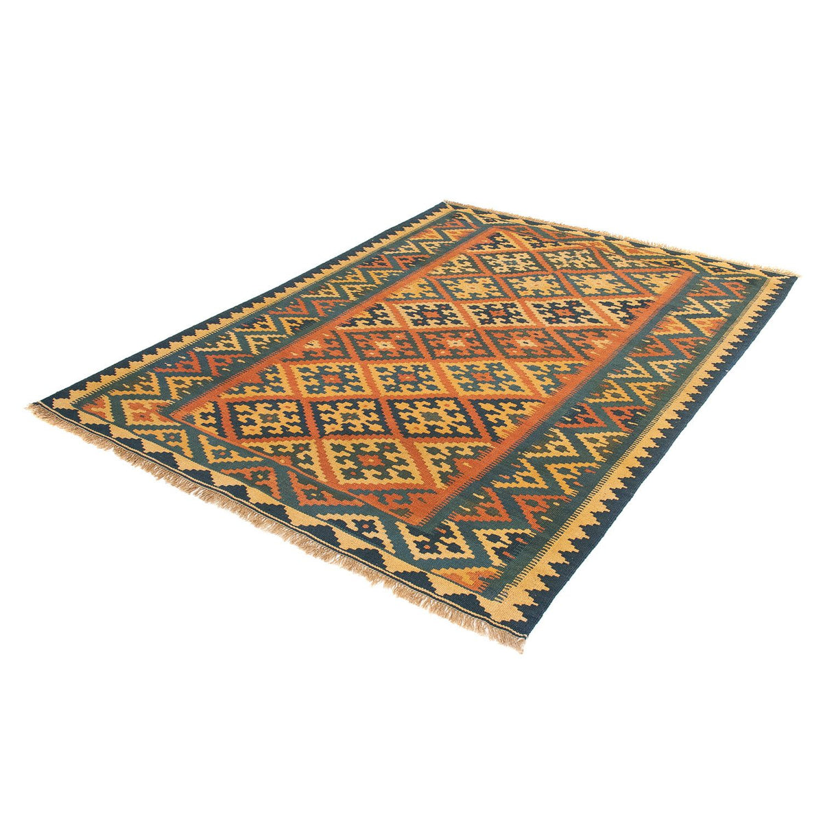 Alfombra Kelim - Oriental - 198 x 148 cm - rojo oscuro