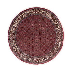 Alfombra persa - Bidjar redondo  - 160 x 160 cm - rojo oscuro